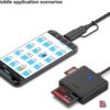 Memory Card Reader, BENFEI 4in1 USB 3.0 and USB-C to SD Micro SD MS CF Card Reader Adapter, 4 Cards Simultaneously Read and Write, Compatible with iPhone 15 Series, MacBook Pro/Air 2023, and More